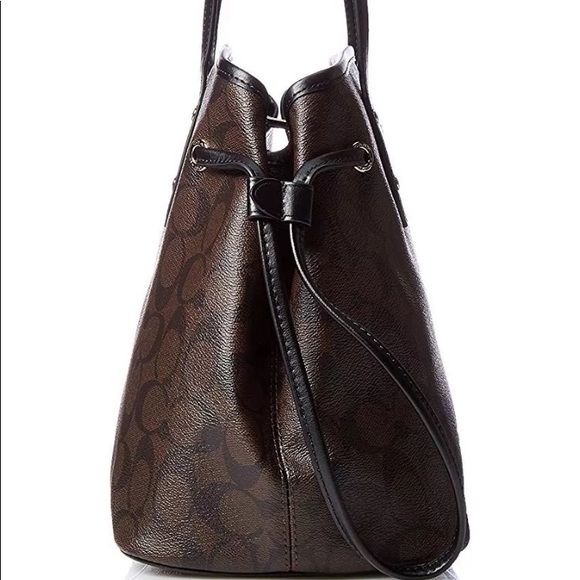 NWT COACH signature pvc drawstring tote large bag - Picture 3 of 6